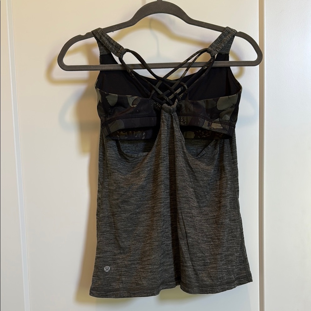 lululemon athletica Black and Gray Tank Top